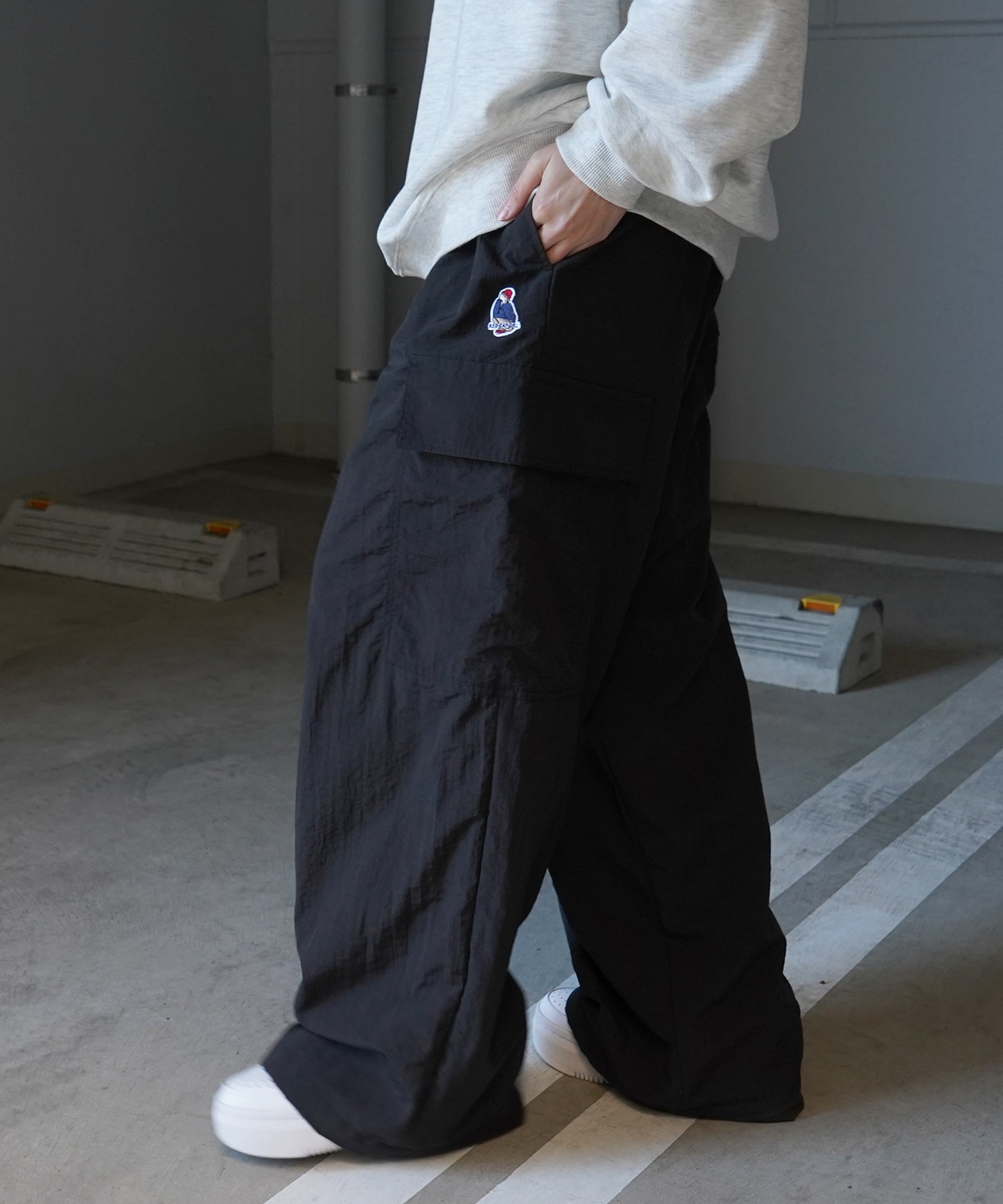 【RED CAP GIRL】セットアップ対応 ワイドポケット 裾ドローコード ワイドカーゴパンツ