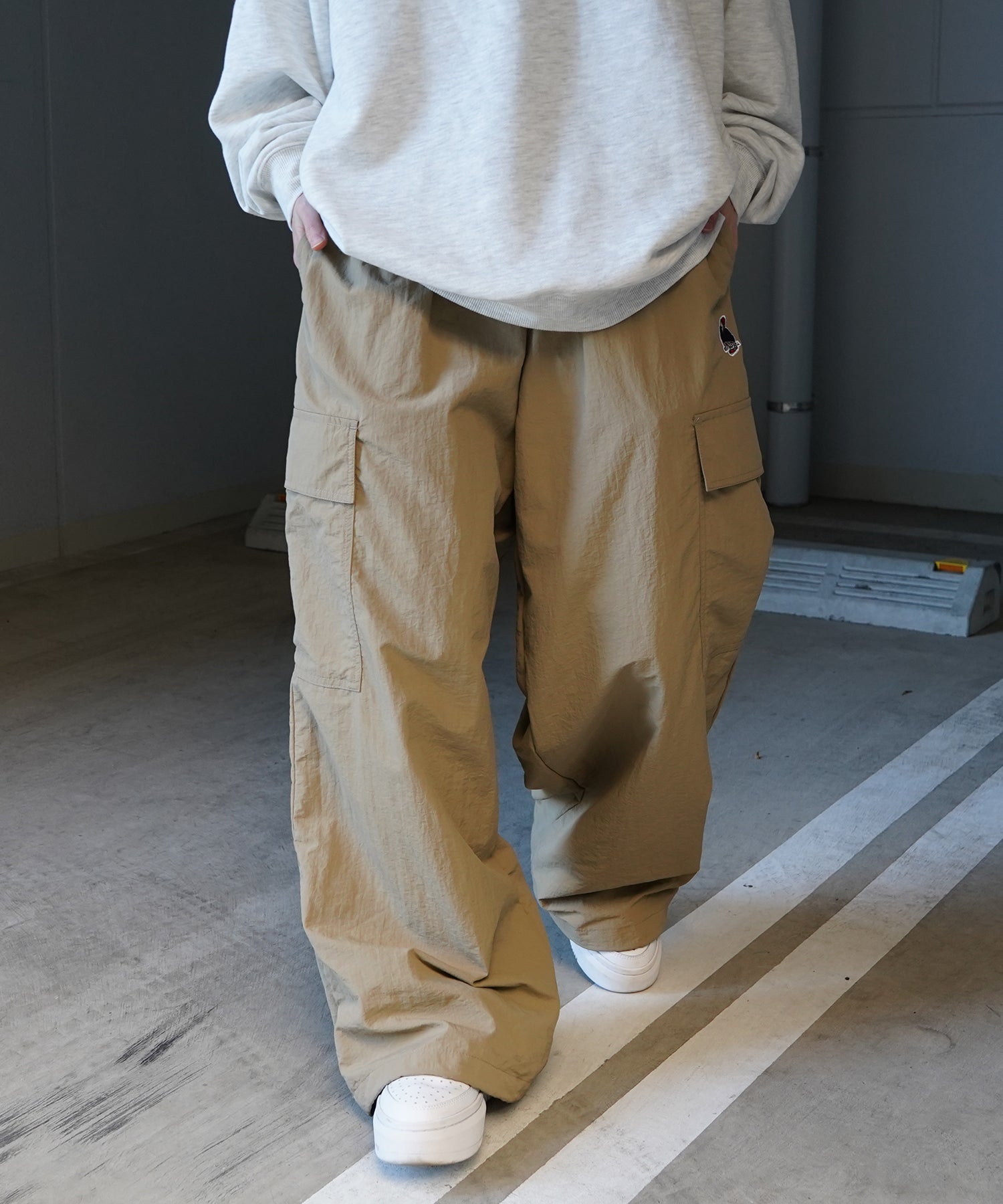 【RED CAP GIRL】セットアップ対応 ワイドポケット 裾ドローコード ワイドカーゴパンツ