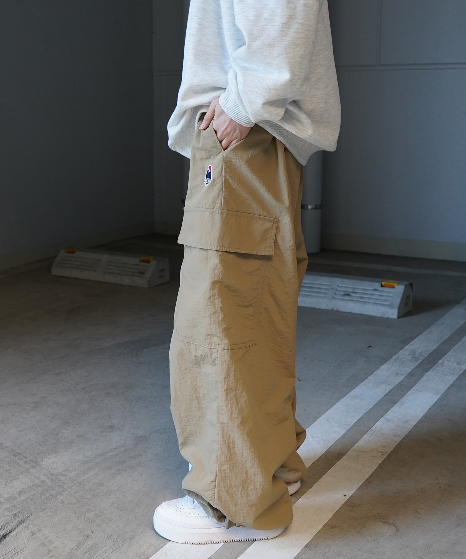 【RED CAP GIRL】セットアップ対応 ワイドポケット 裾ドローコード ワイドカーゴパンツ