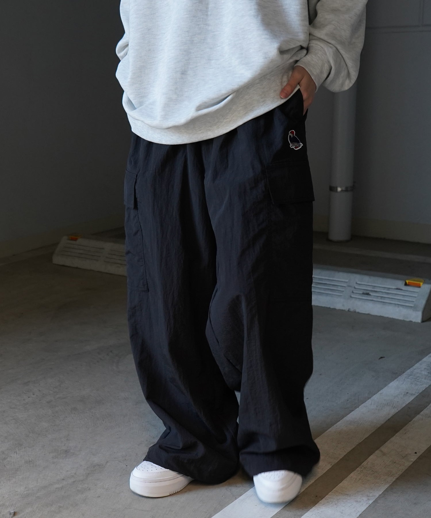 【RED CAP GIRL】セットアップ対応 ワイドポケット 裾ドローコード ワイドカーゴパンツ