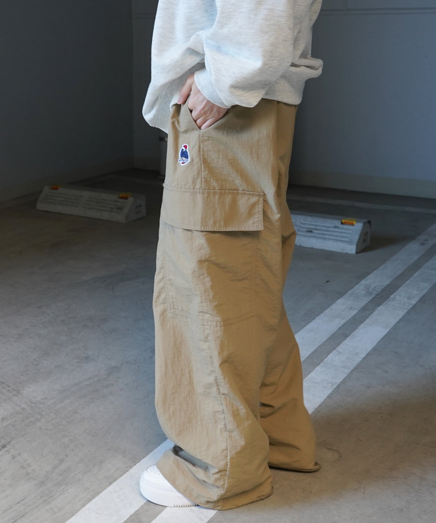 【RED CAP GIRL】セットアップ対応 ワイドポケット 裾ドローコード ワイドカーゴパンツ