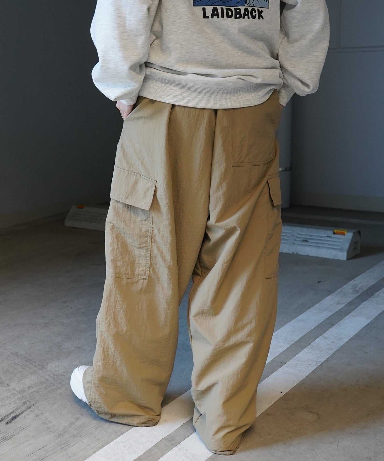 【RED CAP GIRL】セットアップ対応 ワイドポケット 裾ドローコード ワイドカーゴパンツ