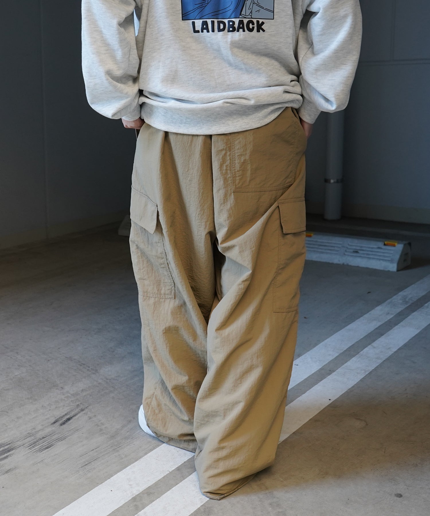 【RED CAP GIRL】セットアップ対応 ワイドポケット 裾ドローコード ワイドカーゴパンツ