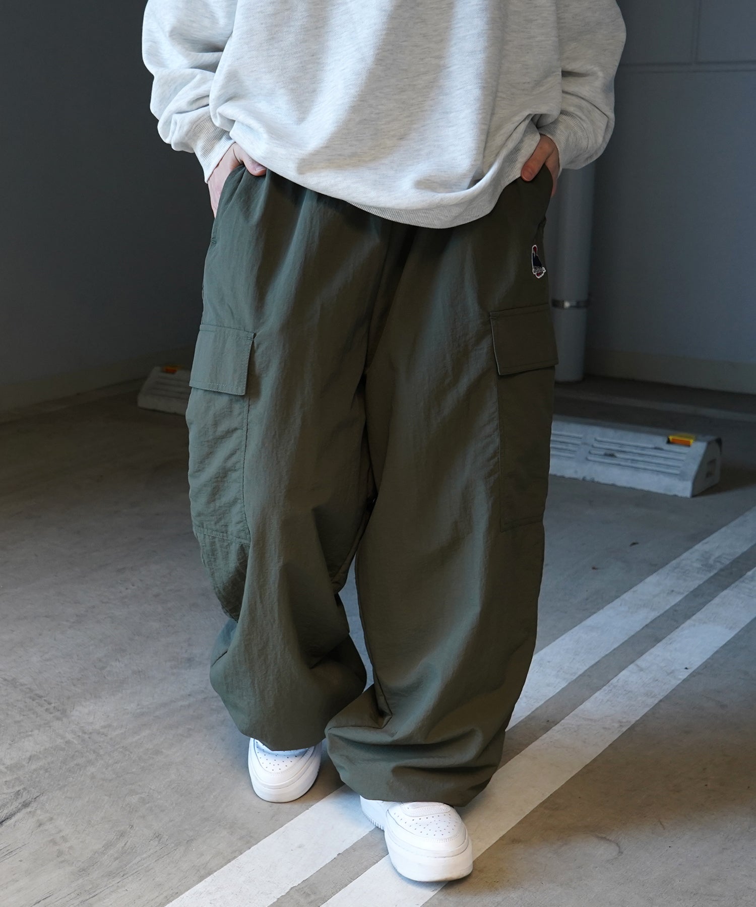 【RED CAP GIRL】セットアップ対応 ワイドポケット 裾ドローコード ワイドカーゴパンツ