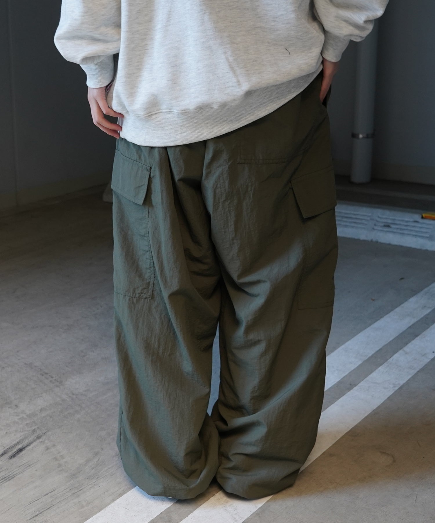 【RED CAP GIRL】セットアップ対応 ワイドポケット 裾ドローコード ワイドカーゴパンツ