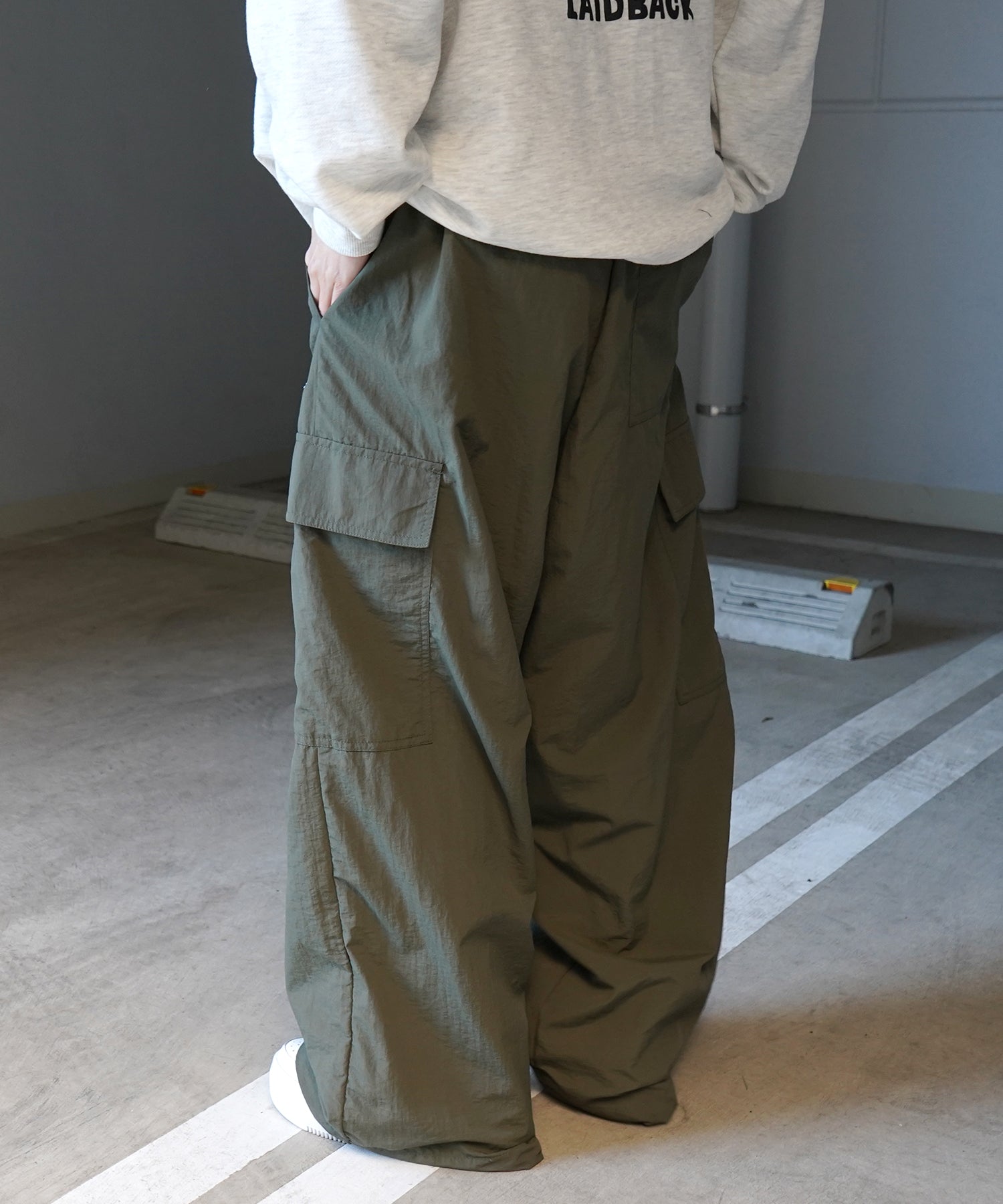 【RED CAP GIRL】セットアップ対応 ワイドポケット 裾ドローコード ワイドカーゴパンツ