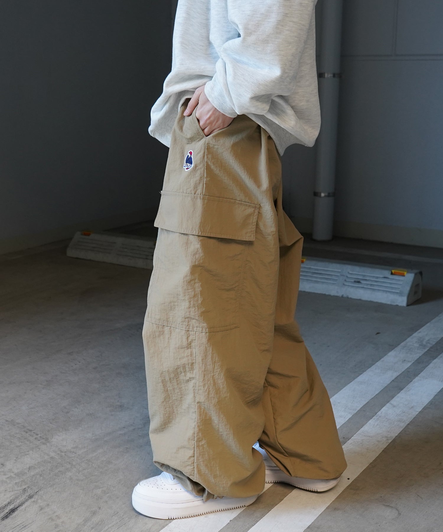 【RED CAP GIRL】セットアップ対応 ワイドポケット 裾ドローコード ワイドカーゴパンツ