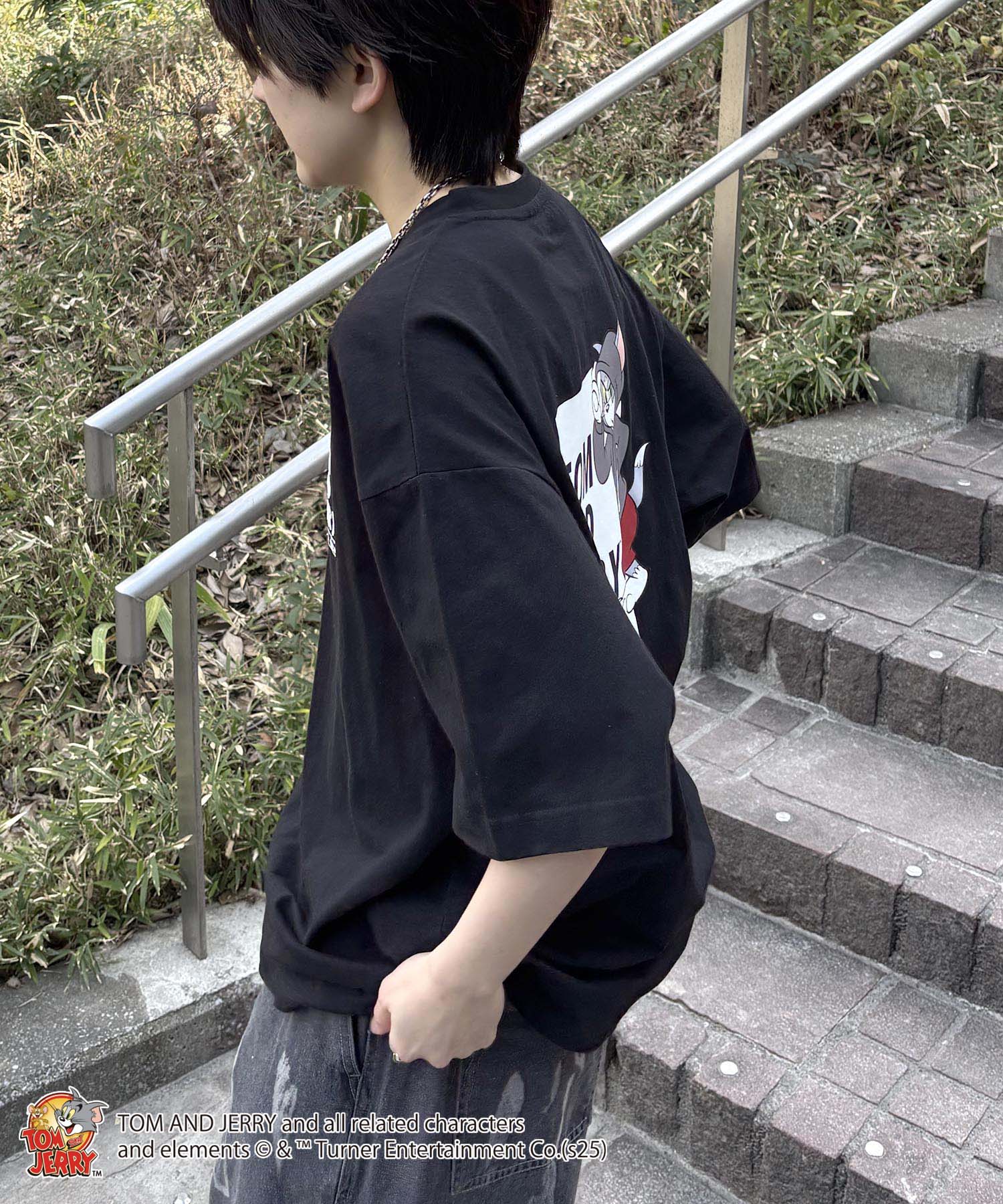 25SS【TOM&JERRY / トムとジェリー】トム ビッグシルエットバックプリントTシャツ