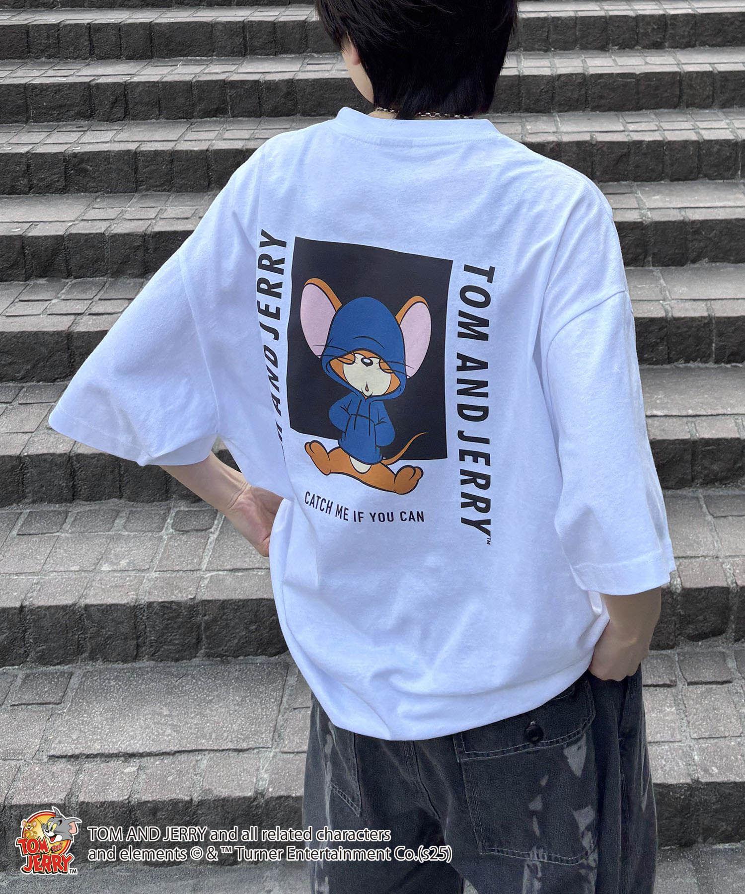 25SS【TOM&JERRY / トムとジェリー】ジェリー ビッグシルエットバックプリントTシャツ