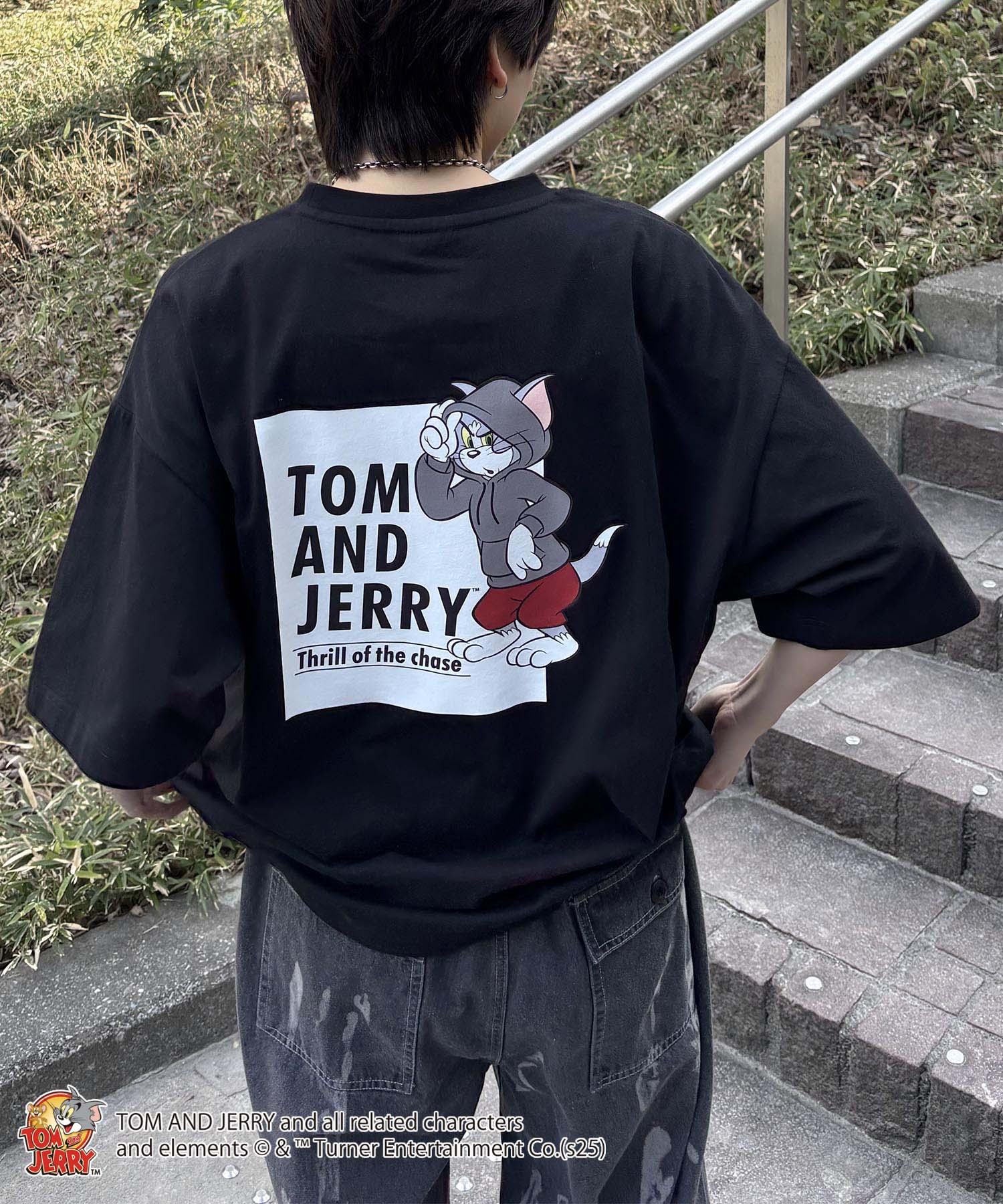 25SS【TOM&JERRY / トムとジェリー】トム ビッグシルエットバックプリントTシャツ
