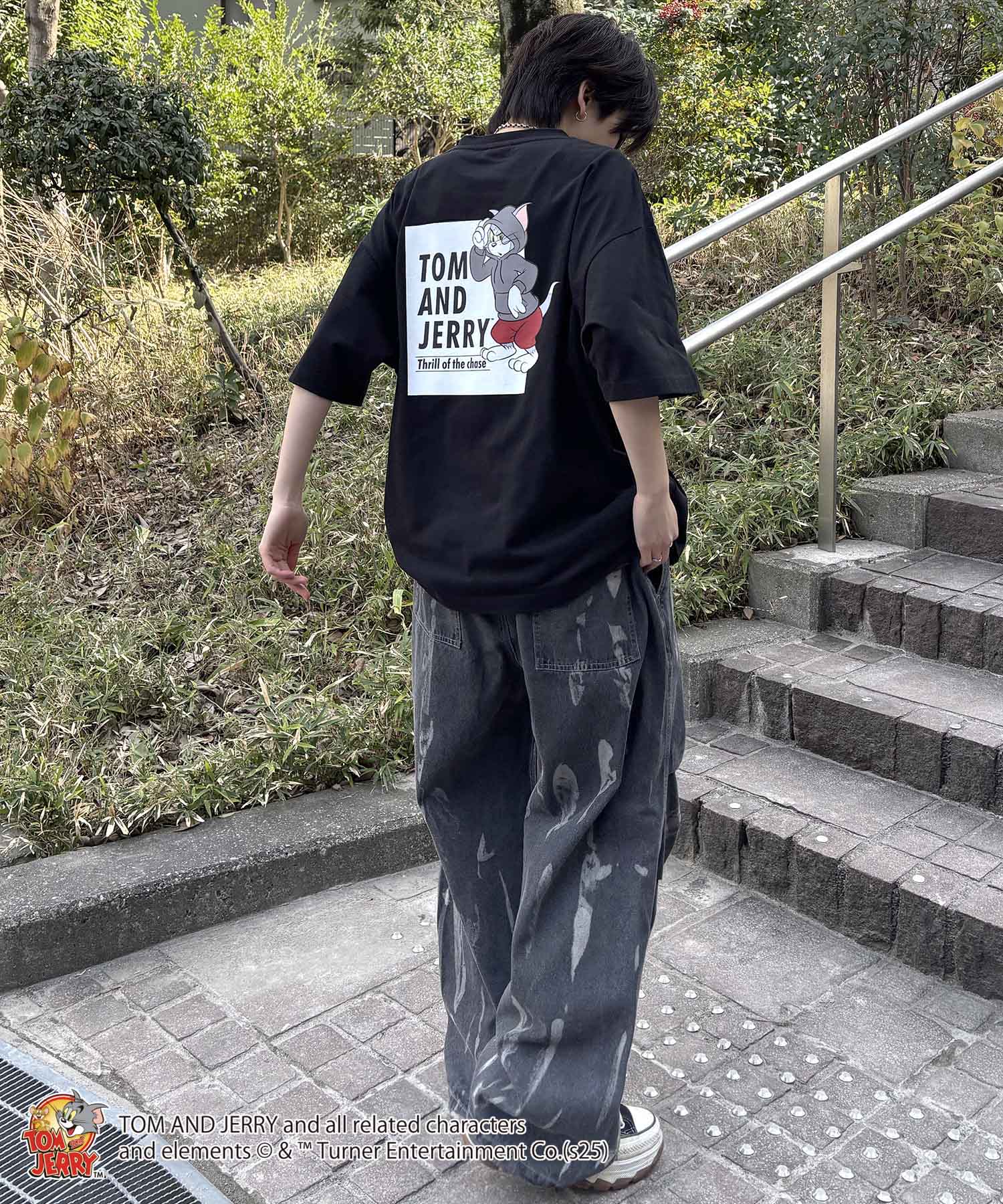 25SS【TOM&JERRY / トムとジェリー】トム ビッグシルエットバックプリントTシャツ