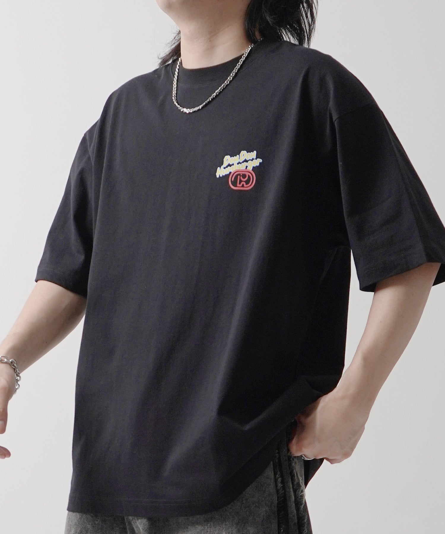 25SS 【DOMDOM / ドムドムハンバーガー】 ビッグシルエット バックプリント半袖Tシャツ