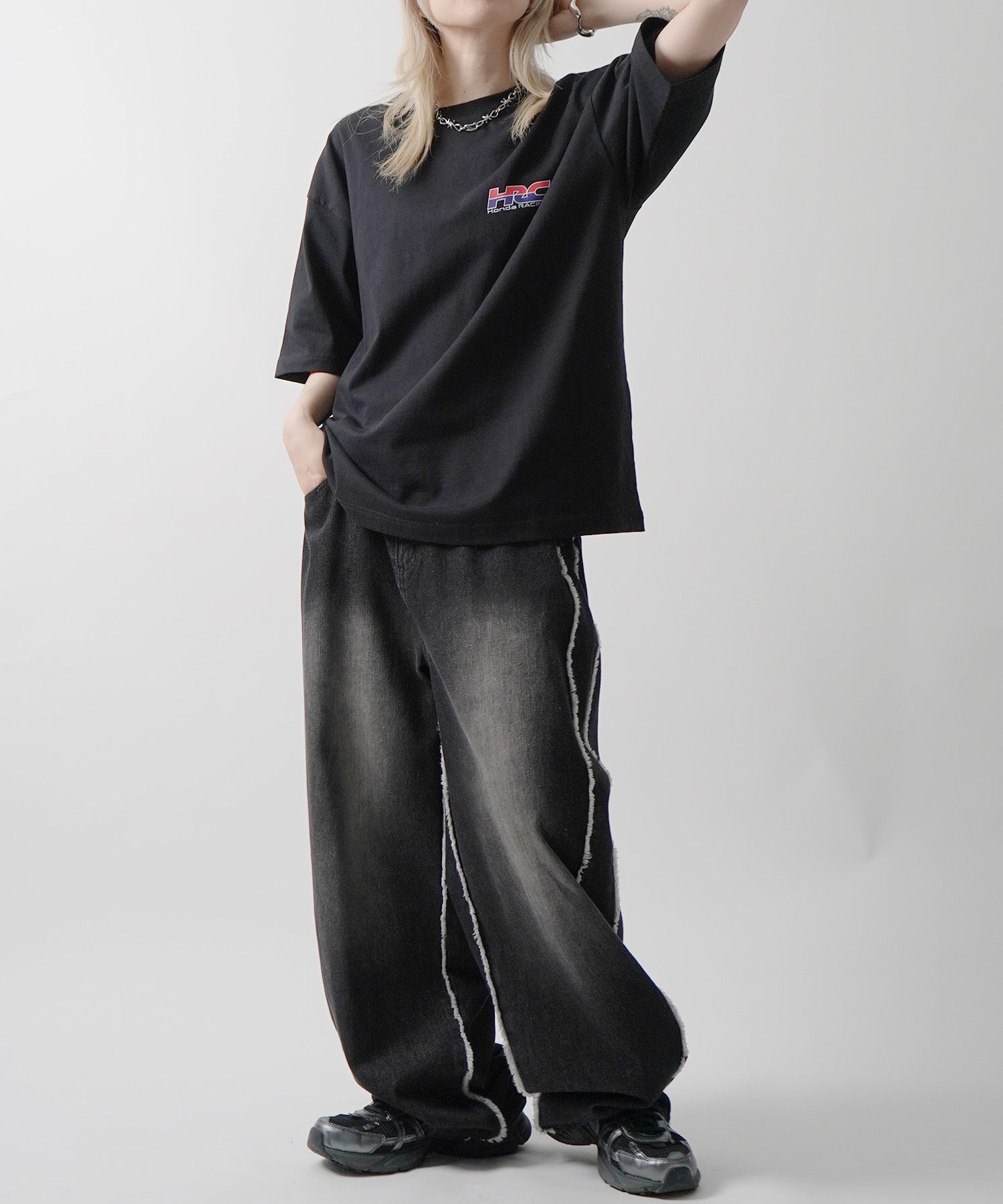 25SS【HONDA / ホンダ】ワンポイントプリント ボックスシルエット 半袖Tシャツ