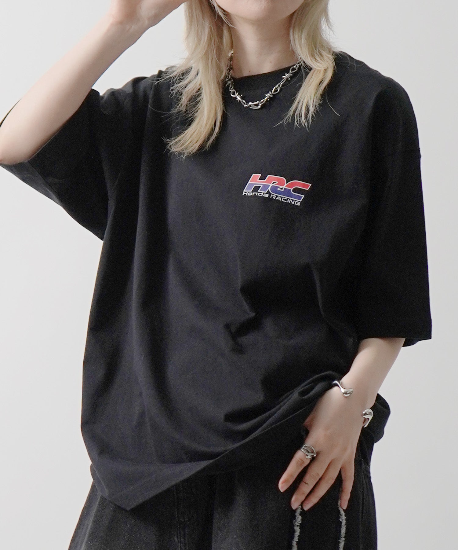 25SS【HONDA / ホンダ】ワンポイントプリント ボックスシルエット 半袖Tシャツ
