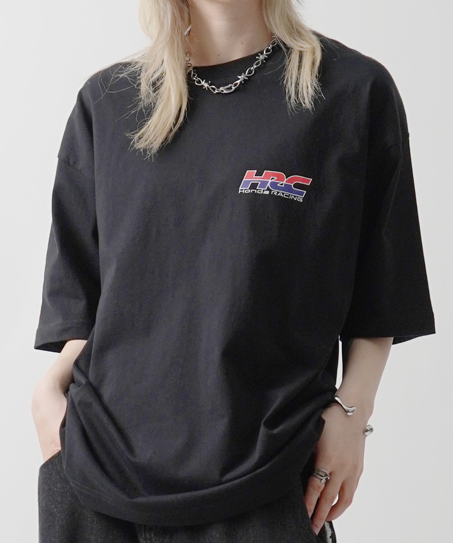25SS【HONDA / ホンダ】ワンポイントプリント ボックスシルエット 半袖Tシャツ