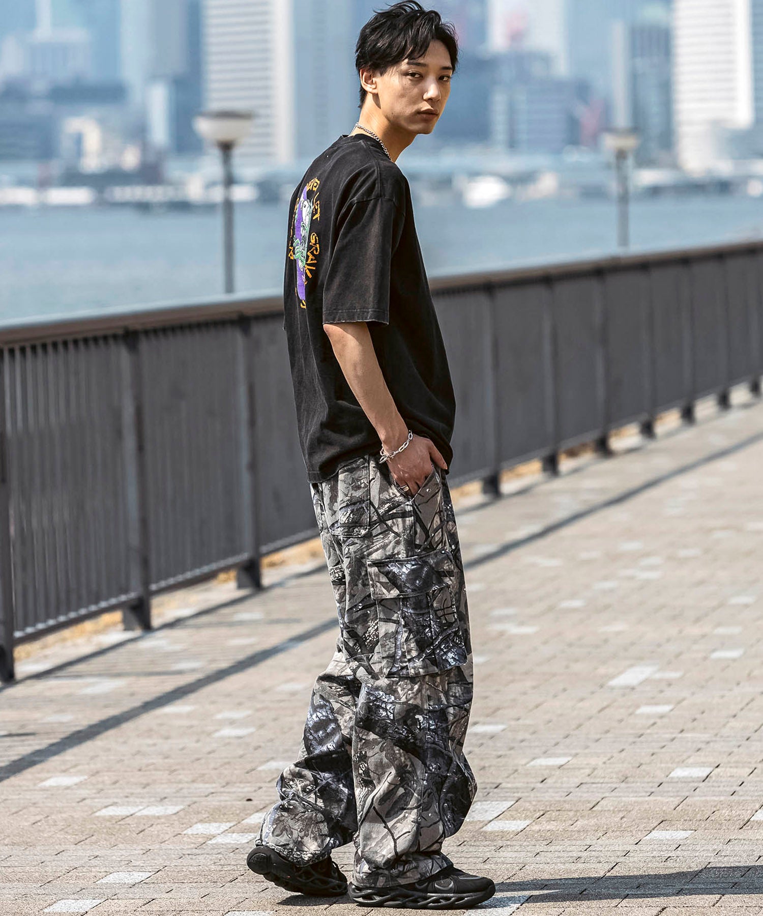 25SS【Labordi / ラボード】ツリーカモ柄 リアルツリー オーバーサイズ ミリタリーワイドカーゴパンツ