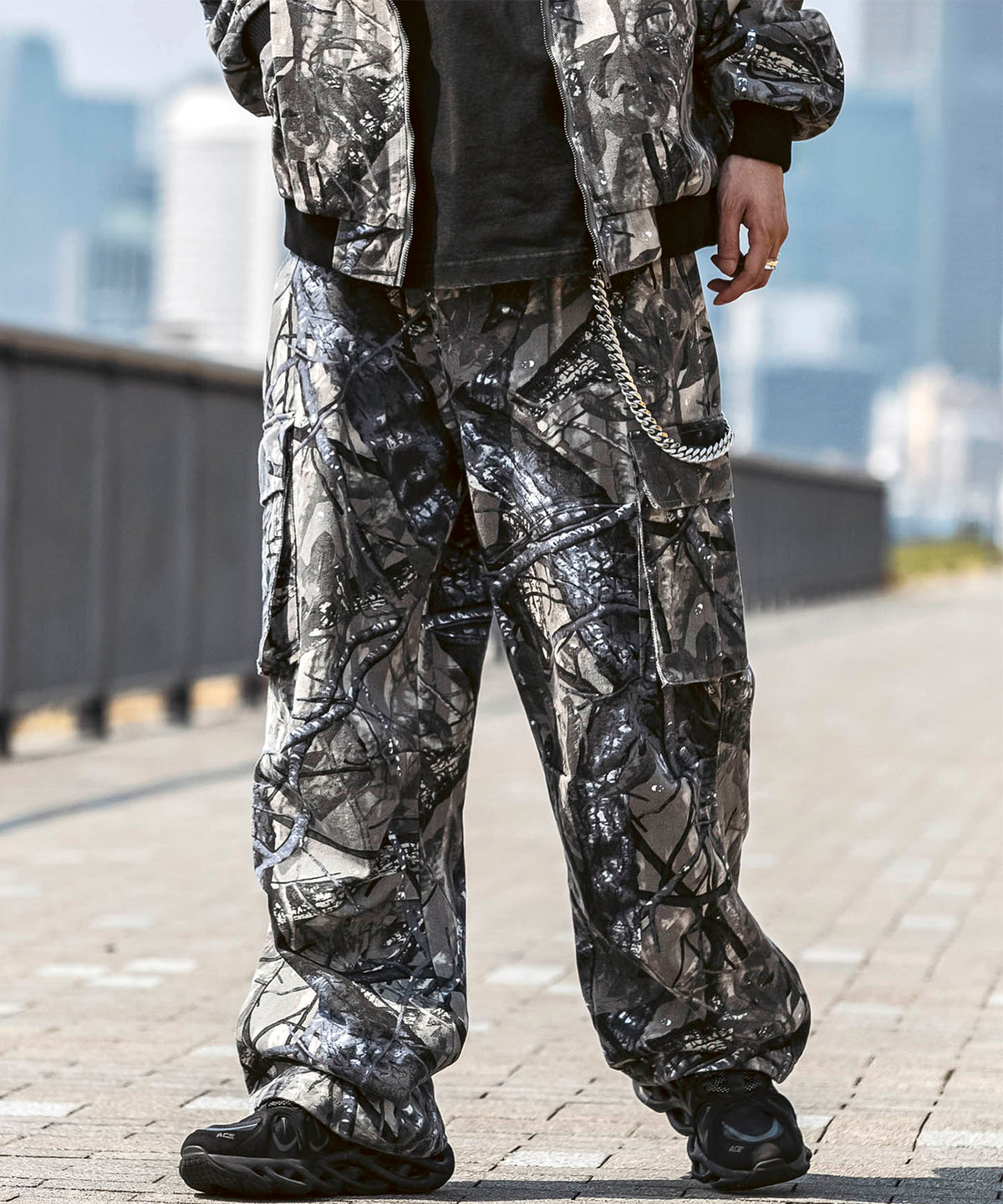 25SS【Labordi / ラボード】ツリーカモ柄 リアルツリー オーバーサイズ ミリタリーワイドカーゴパンツ