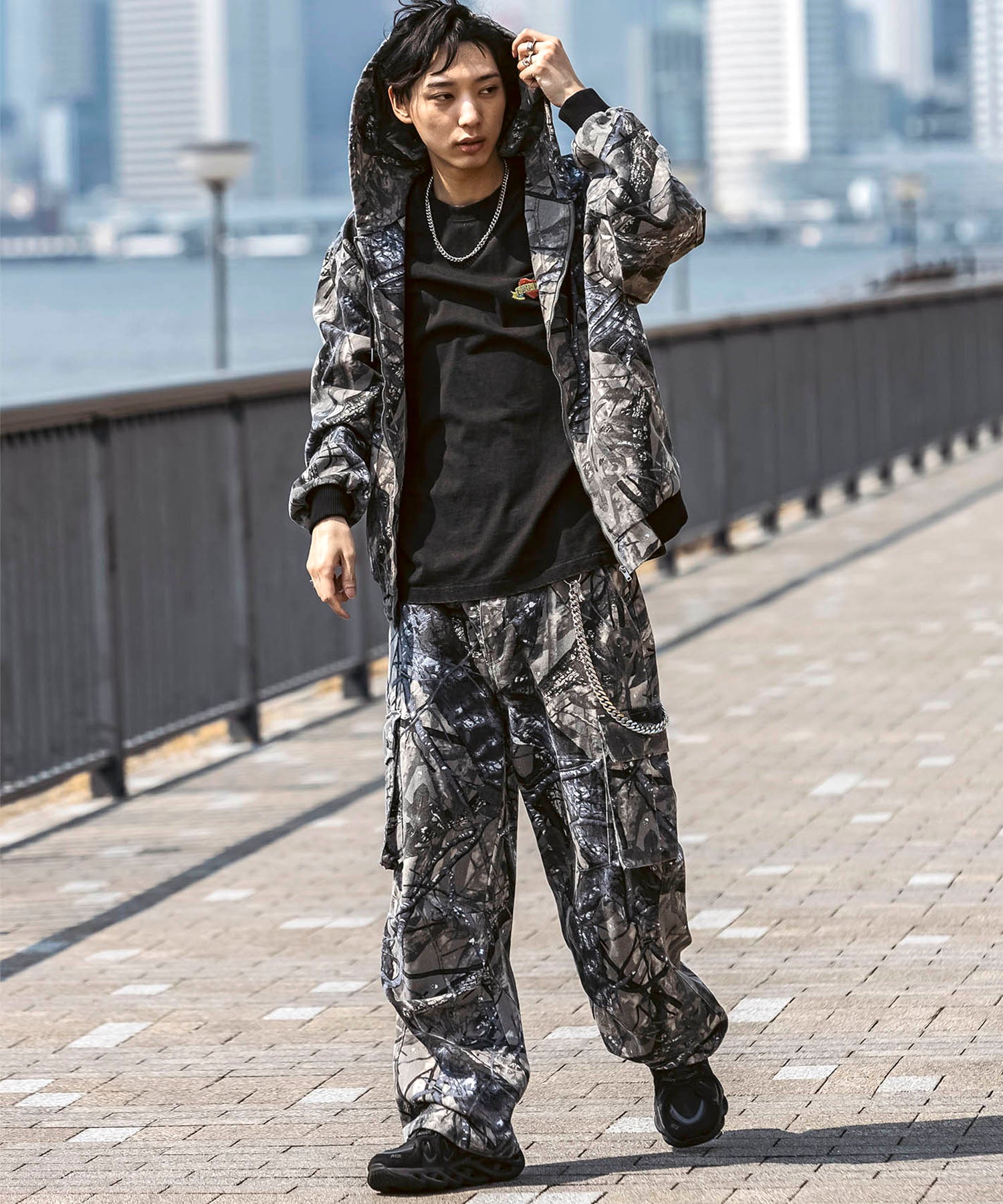25SS【Labordi / ラボード】ツリーカモ柄 リアルツリー オーバーサイズ ミリタリーワイドカーゴパンツ