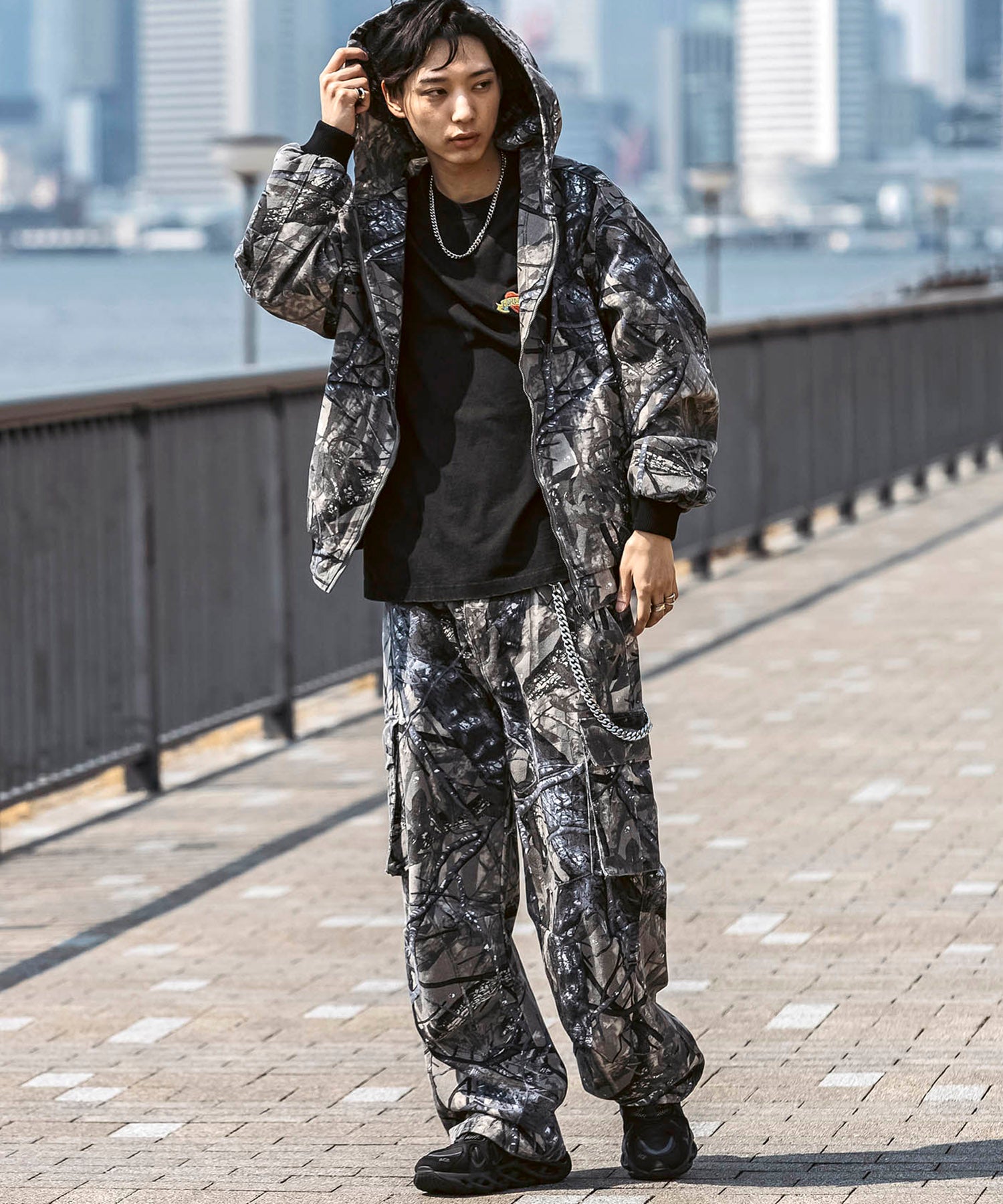 25SS【Labordi / ラボード】ツリーカモ柄 リアルツリー オーバーサイズ ミリタリーワイドカーゴパンツ
