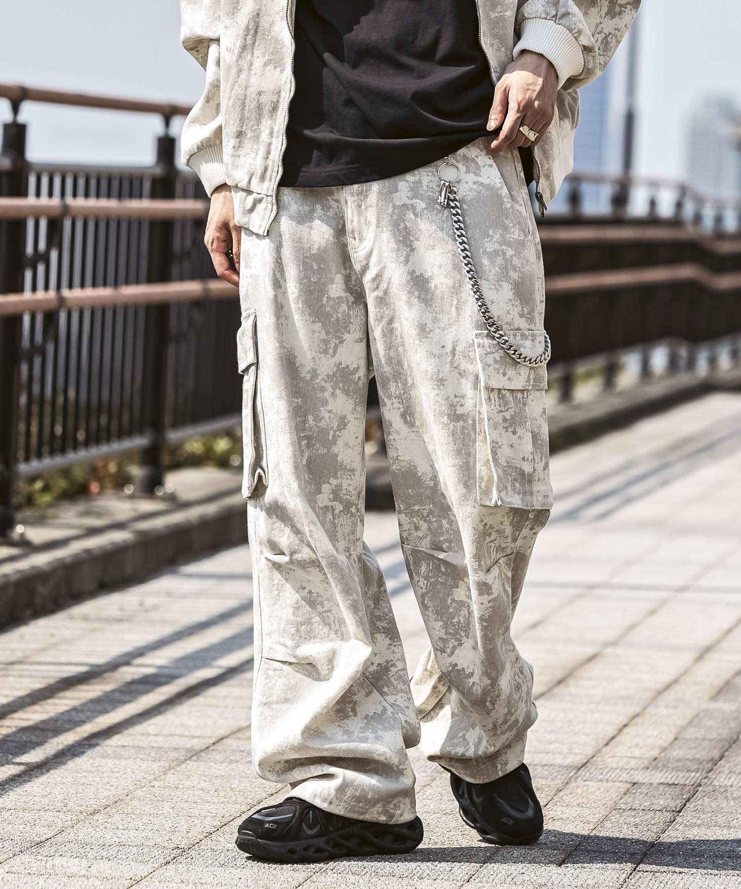 25SS【Labordi / ラボード】ツリーカモ柄 リアルツリー オーバーサイズ ミリタリーワイドカーゴパンツ