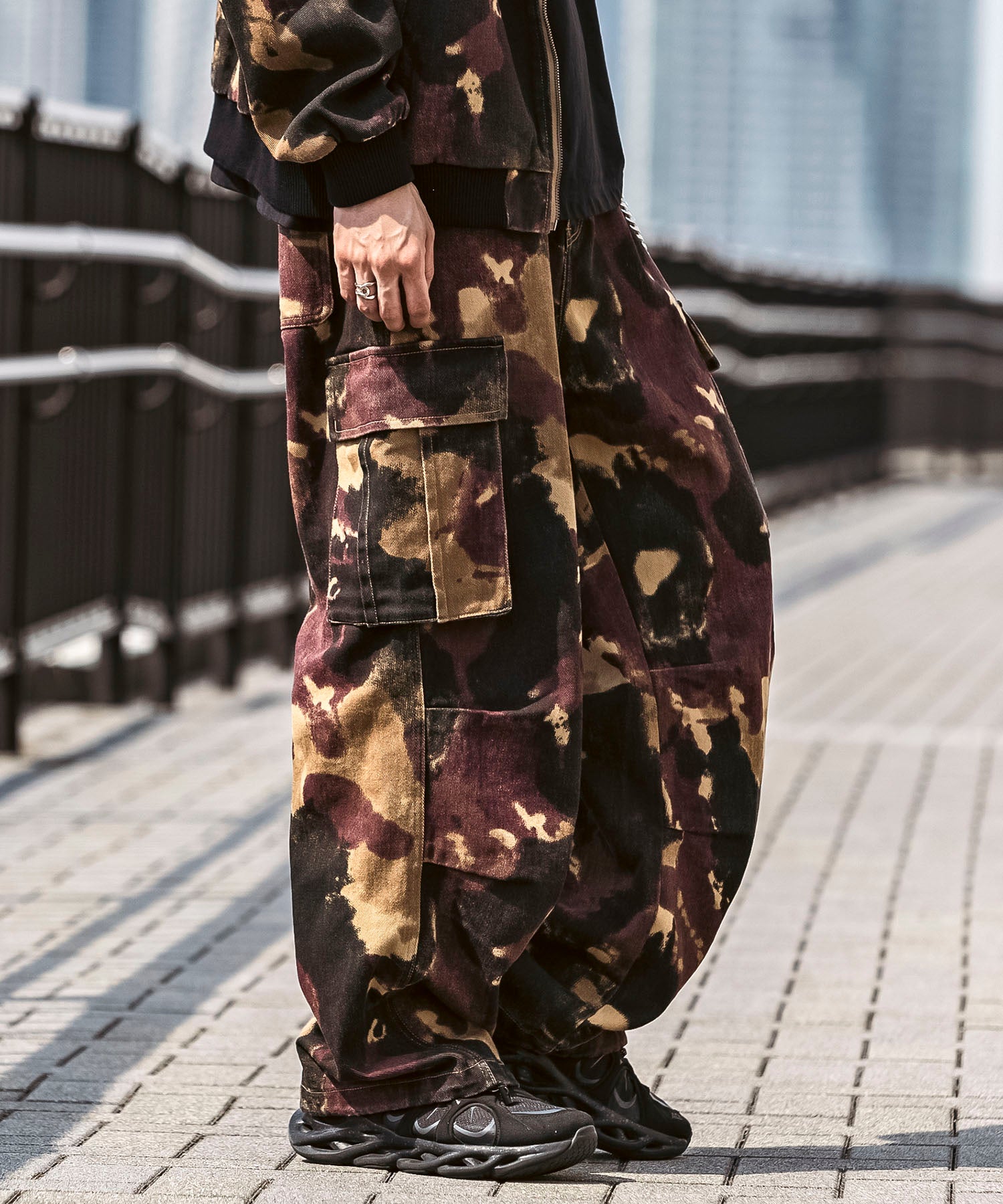 25SS【Labordi / ラボード】ツリーカモ柄 リアルツリー オーバーサイズ ミリタリーワイドカーゴパンツ