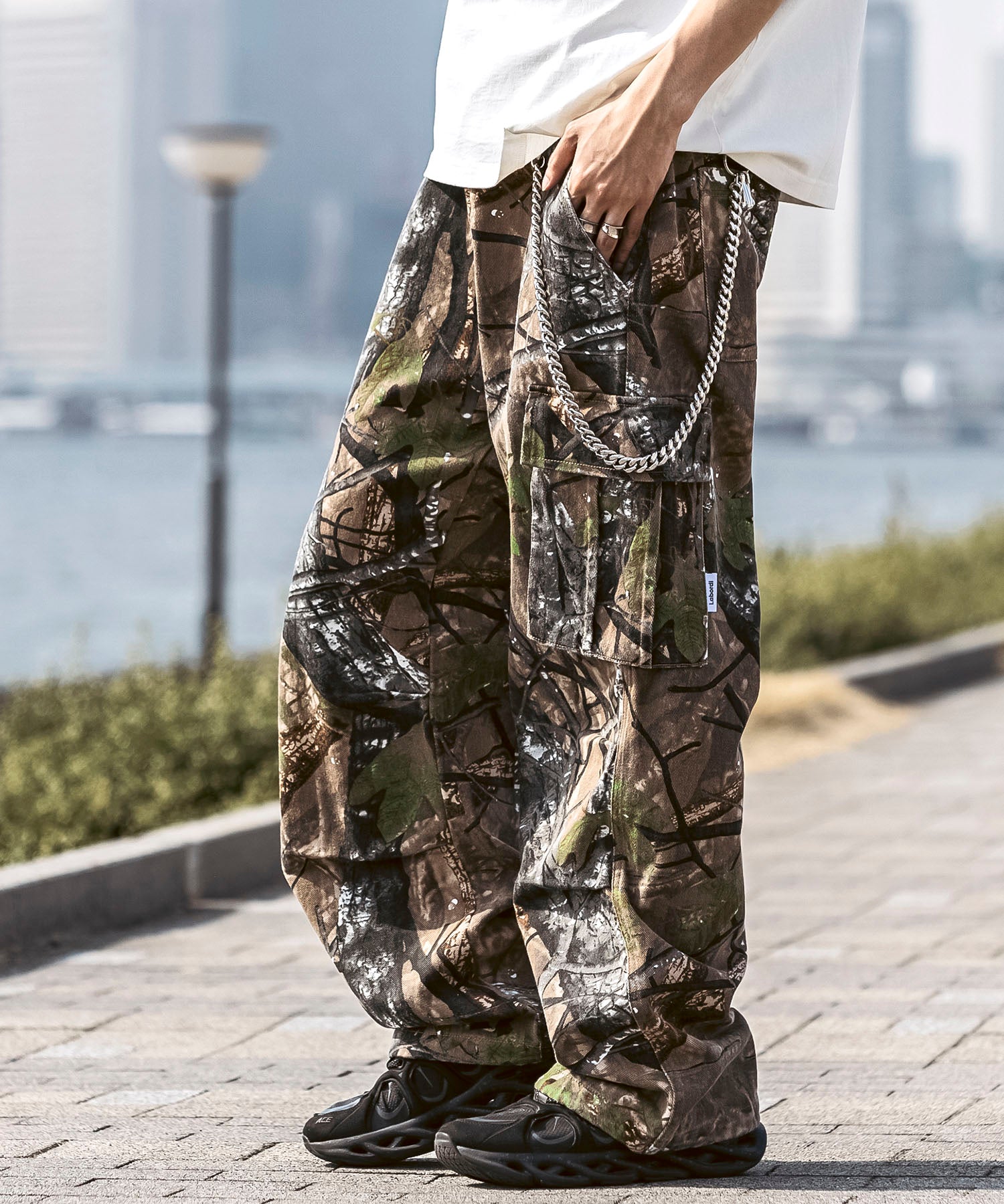 25SS【Labordi / ラボード】ツリーカモ柄 リアルツリー オーバーサイズ ミリタリーワイドカーゴパンツ