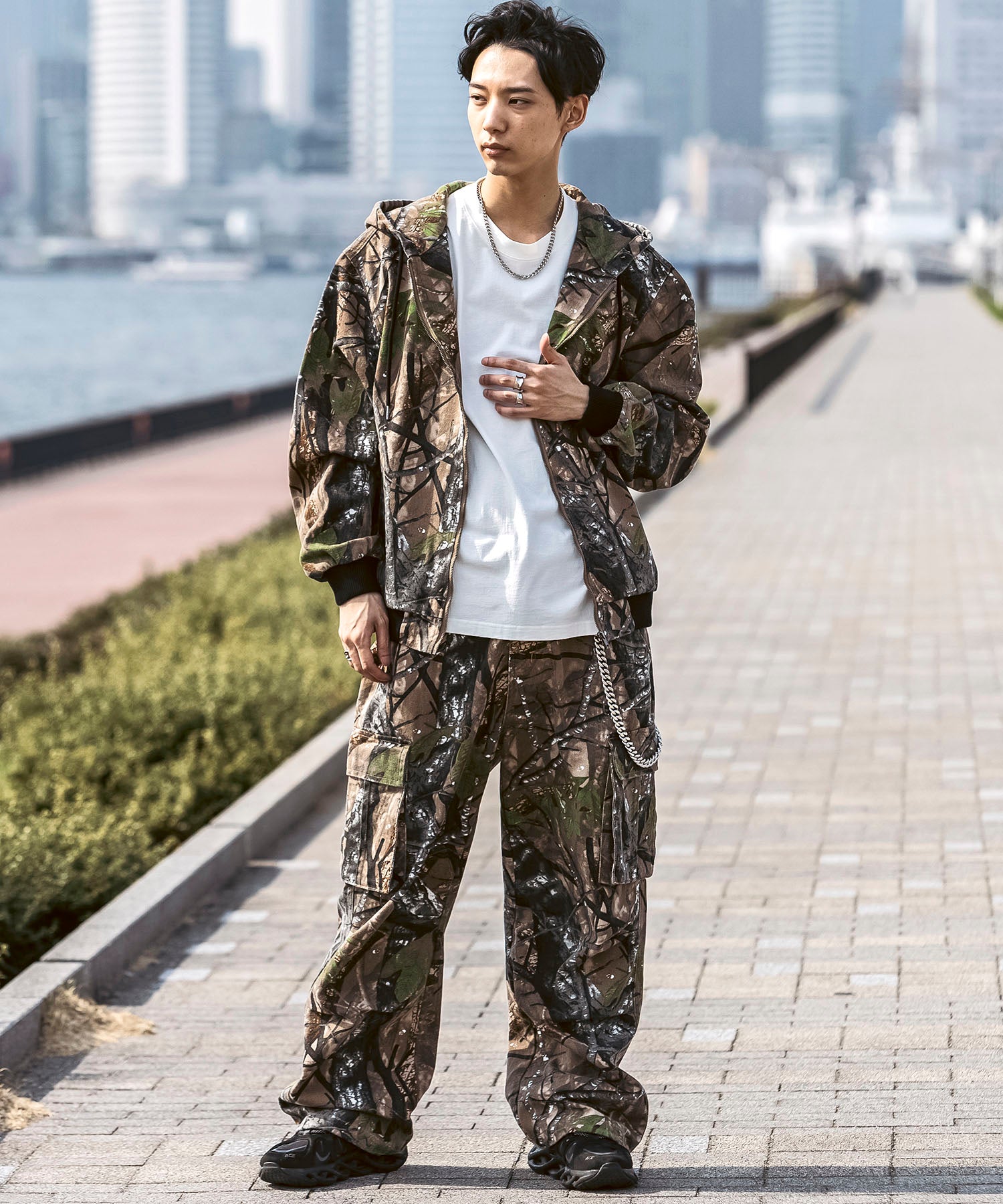 25SS【Labordi / ラボード】ツリーカモ柄 リアルツリー オーバーサイズ ミリタリーワイドカーゴパンツ