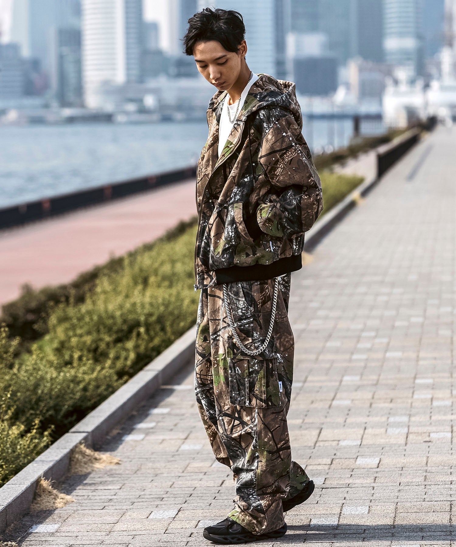 25SS【Labordi / ラボード】ツリーカモ柄 リアルツリー オーバーサイズ ミリタリーワイドカーゴパンツ
