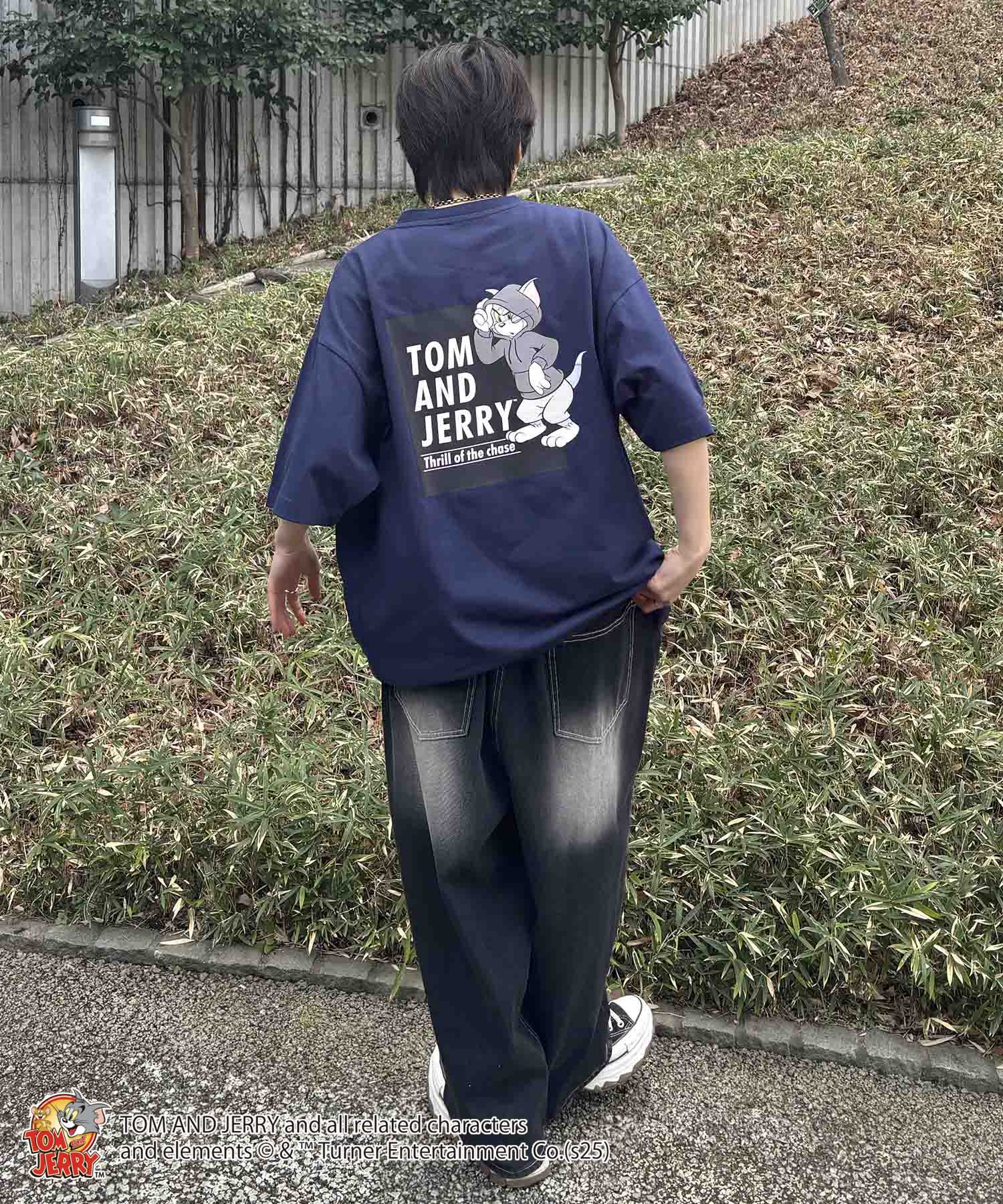 25SS【TOM&JERRY / トムとジェリー】トム ビッグシルエットバックプリントTシャツ