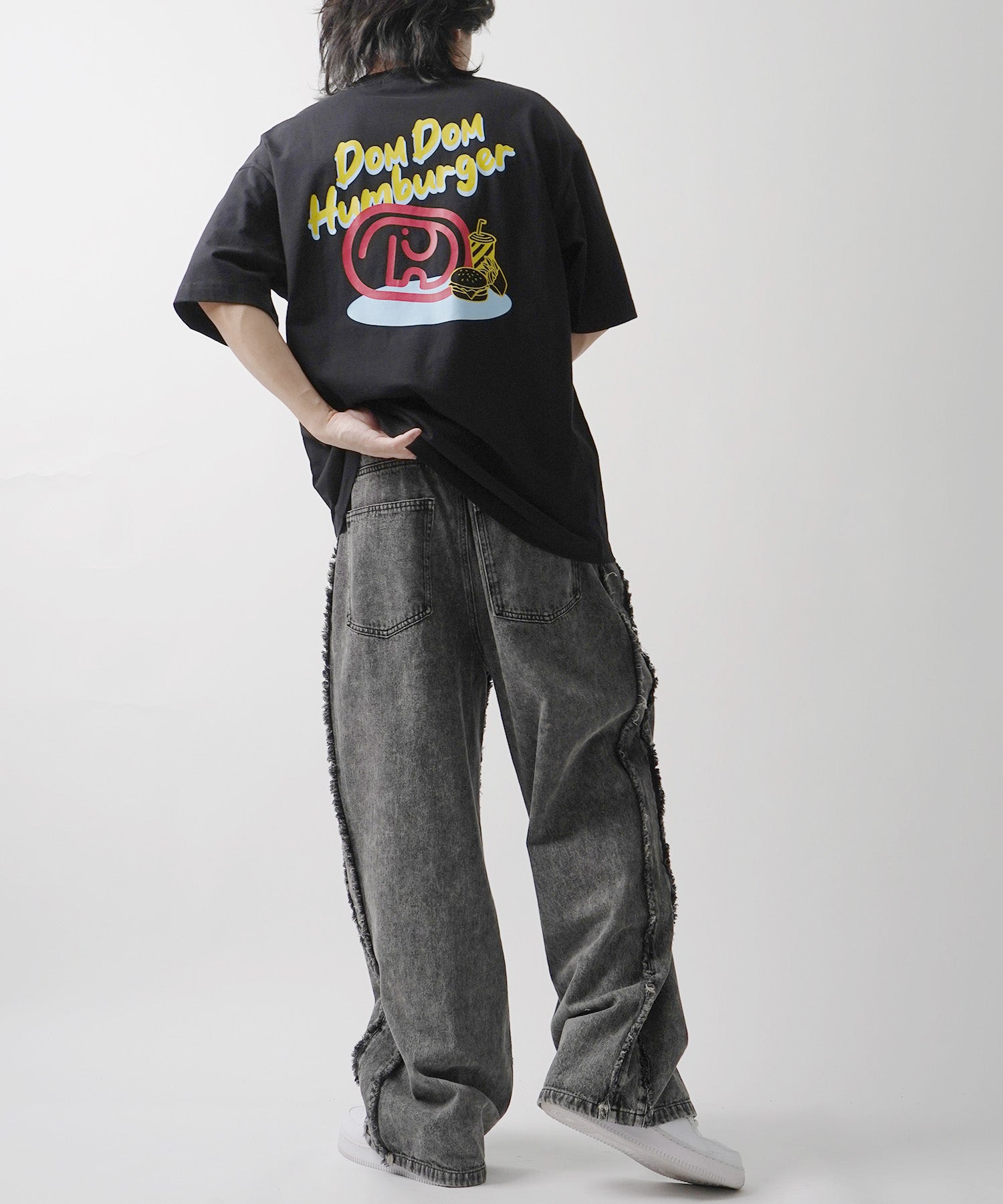 25SS 【DOMDOM / ドムドムハンバーガー】 ビッグシルエット バックプリント半袖Tシャツ