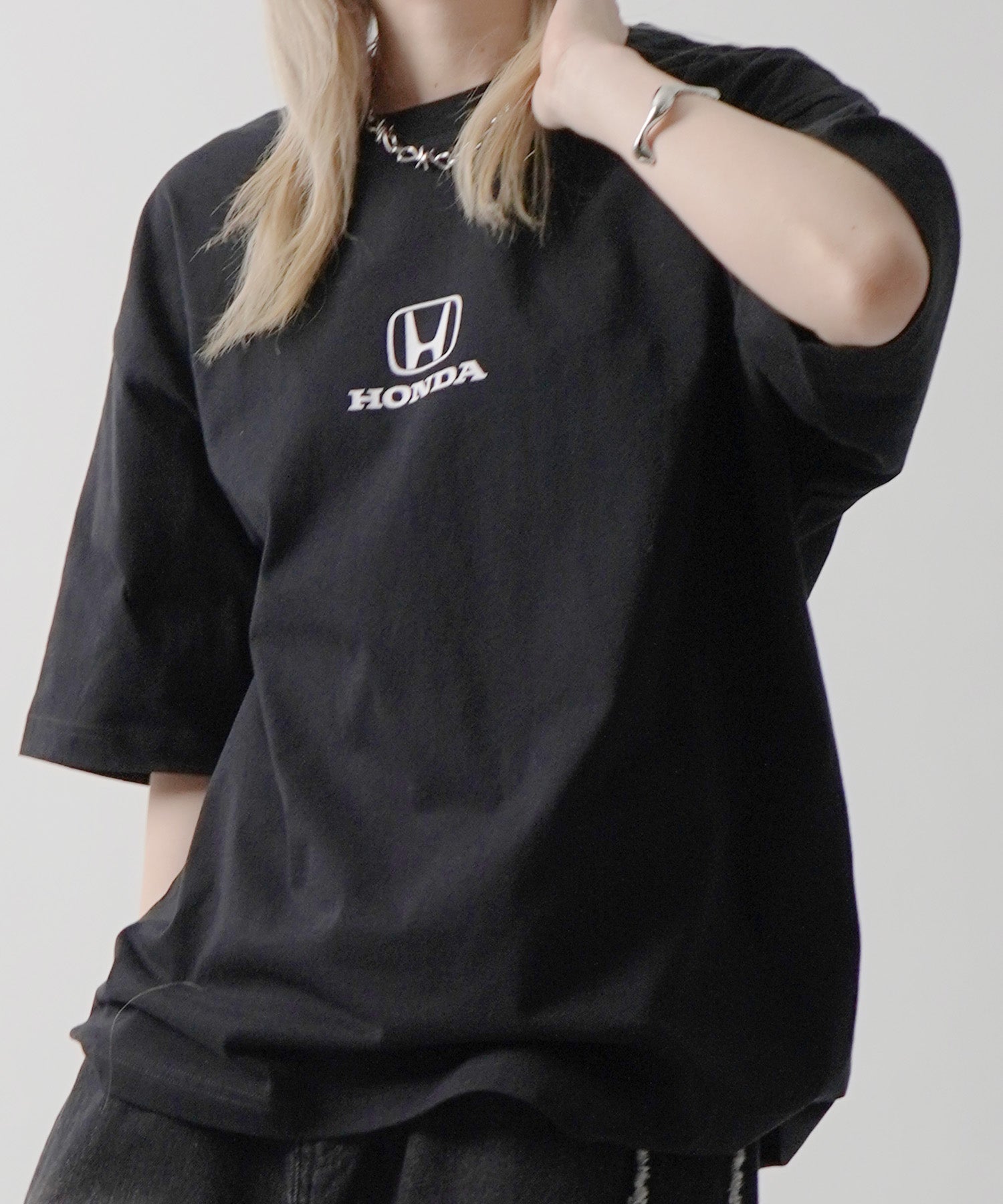 25SS【HONDA / ホンダ】ワンポイントプリント ボックスシルエット 半袖Tシャツ