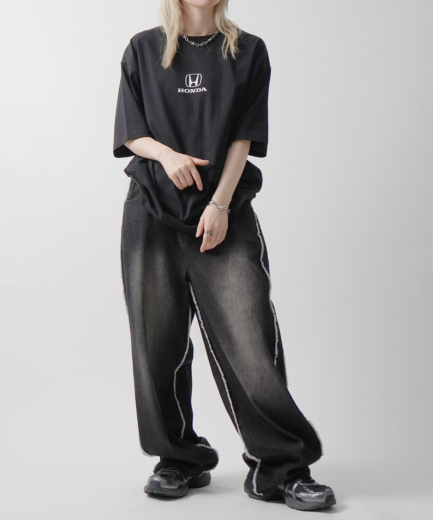 25SS【HONDA / ホンダ】ワンポイントプリント ボックスシルエット 半袖Tシャツ