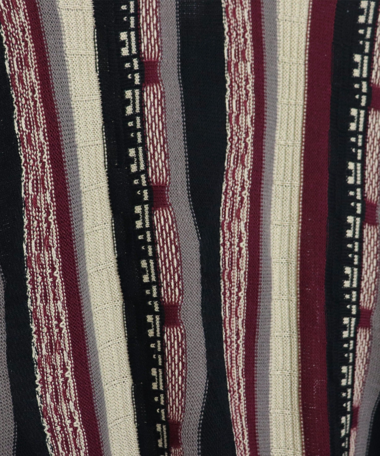 ヴィンテージライク レトロジャガードストライプ柄 3Dニット ビッグシルエット ニットベスト