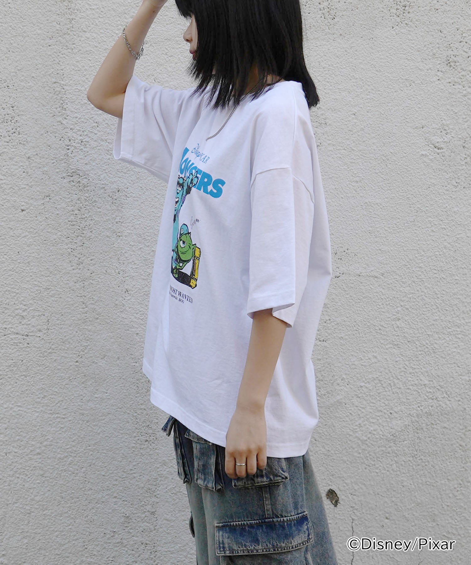 25SS【Disney Pixar / ディズニーピクサー】モンスターズ・インク ビッグシルエット半袖プリントTシャツ
