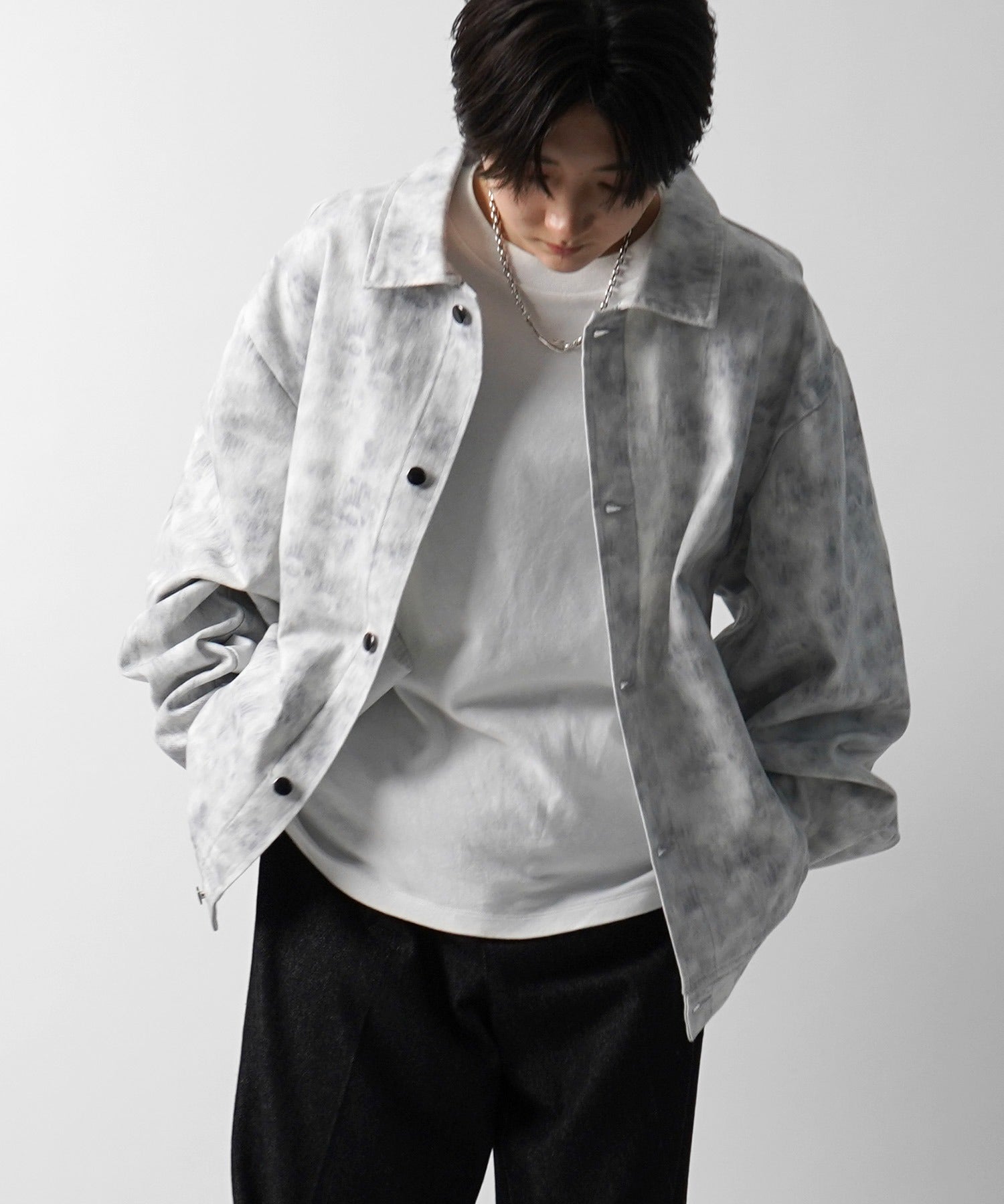 【新色追加】ビッグシルエット ヴィンテージライク ケミカルウォッシュ加工  ブルゾン デニムジャケット