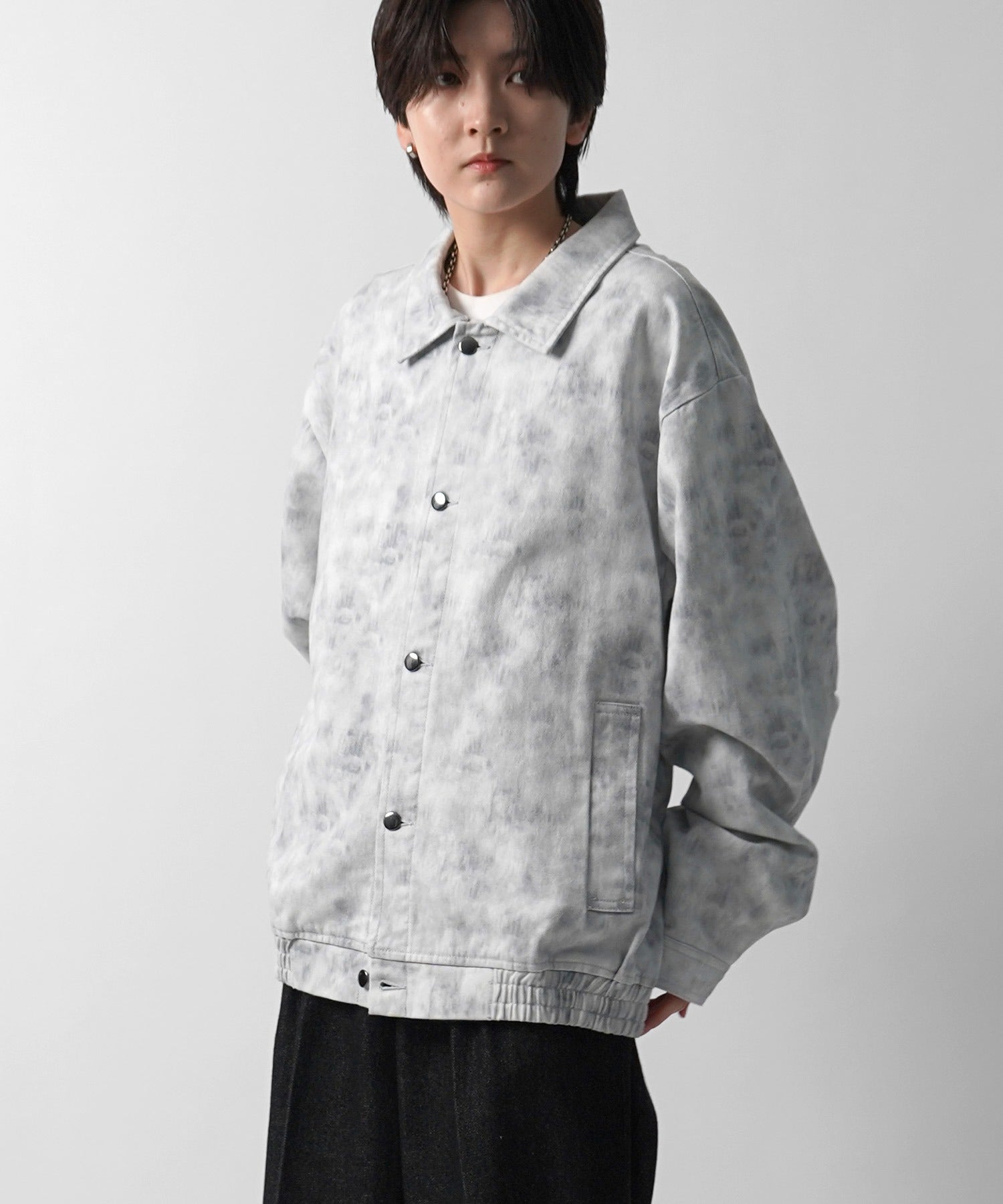 【新色追加】ビッグシルエット ヴィンテージライク ケミカルウォッシュ加工  ブルゾン デニムジャケット