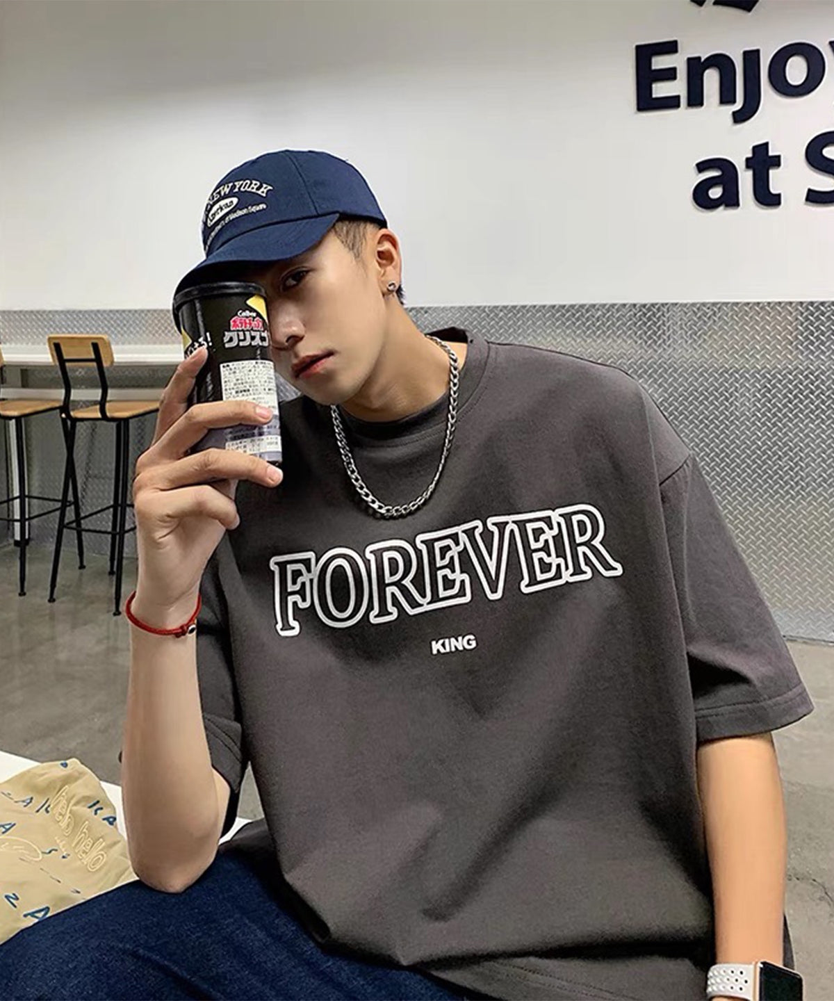 韓国ストリート ビッグシルエット プリントアソートTシャツ カットソー