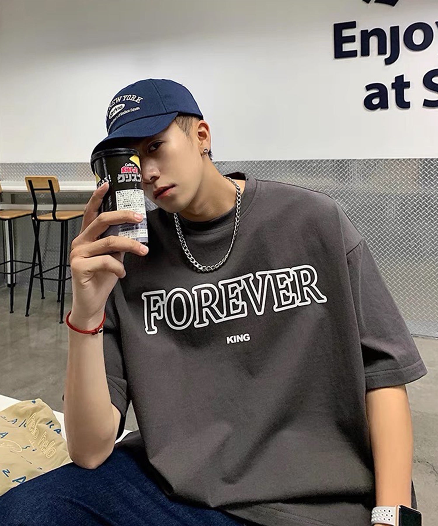 韓国ストリート ビッグシルエット プリントアソートTシャツ カットソー