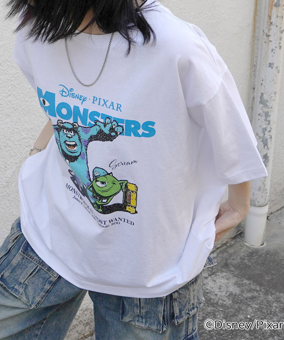 25SS【Disney Pixar / ディズニーピクサー】モンスターズ・インク ビッグシルエット半袖プリントTシャツ