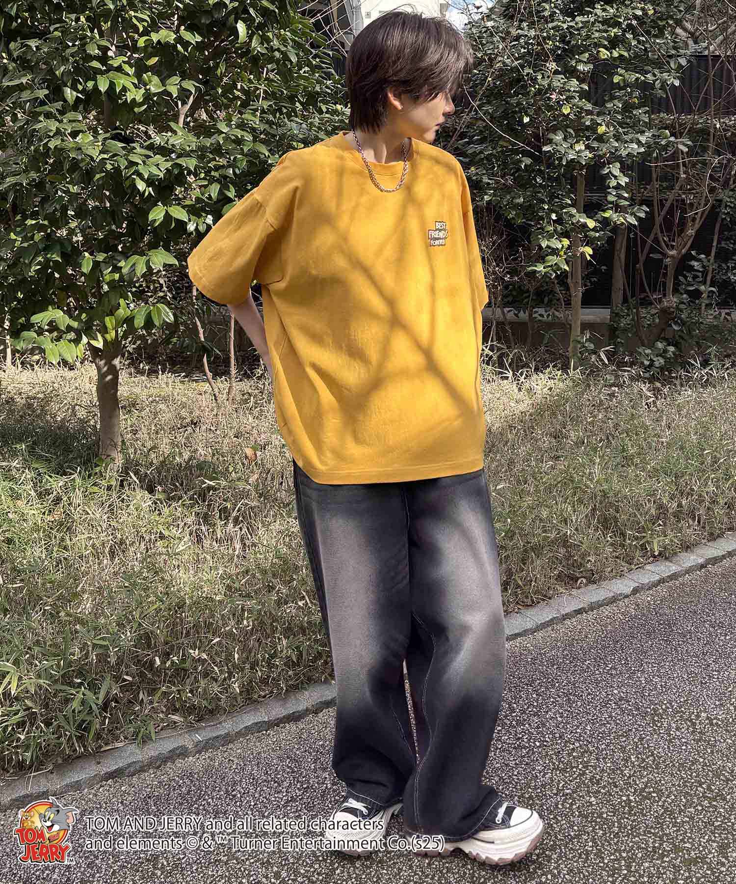 25SS【TOM&JERRY / トムとジェリー】足跡 ビッグシルエットバックプリントTシャツ