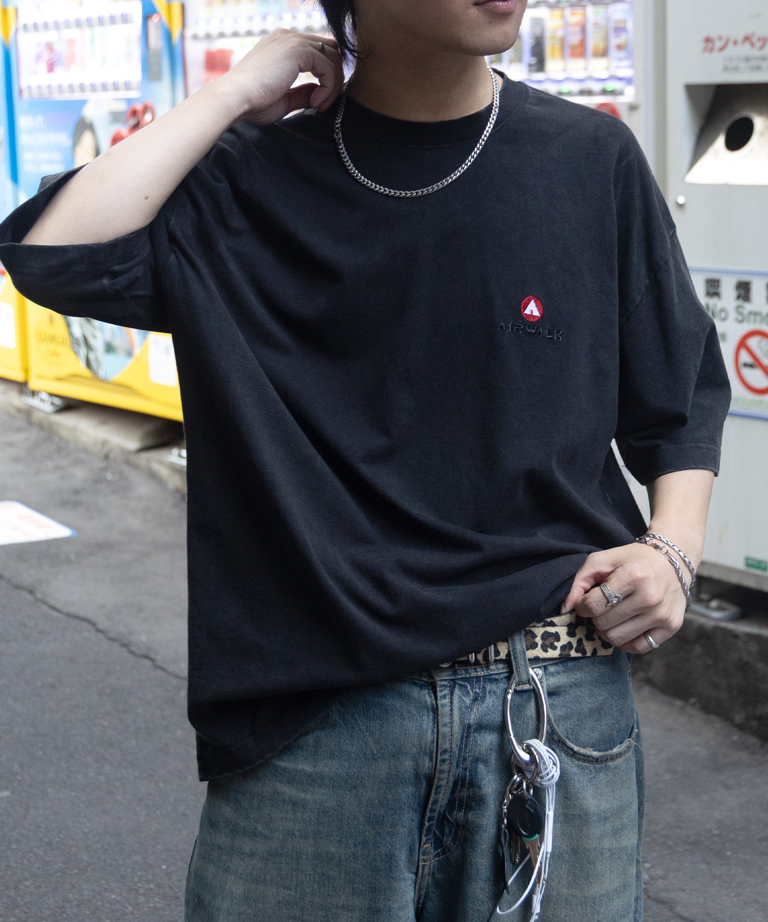 25SS【AIRWALK】ヴィンテージライク モンスターグラフィック ボックスシルエット半袖Tシャツ