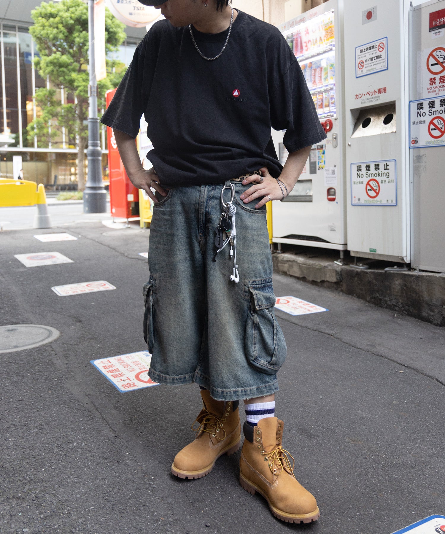 25SS【AIRWALK】ヴィンテージライク モンスターグラフィック ボックスシルエット半袖Tシャツ