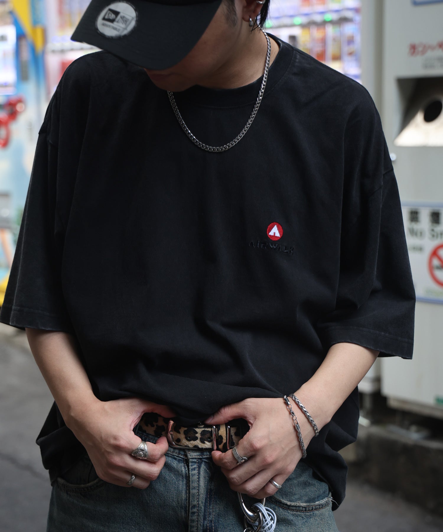 25SS【AIRWALK】ヴィンテージライク モンスターグラフィック ボックスシルエット半袖Tシャツ