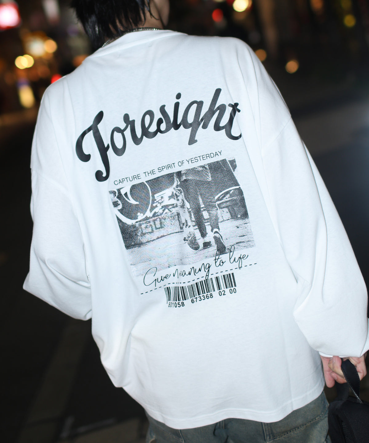 フォト ワンポイント刺繍 / バックプリント ビッグシルエットロンT