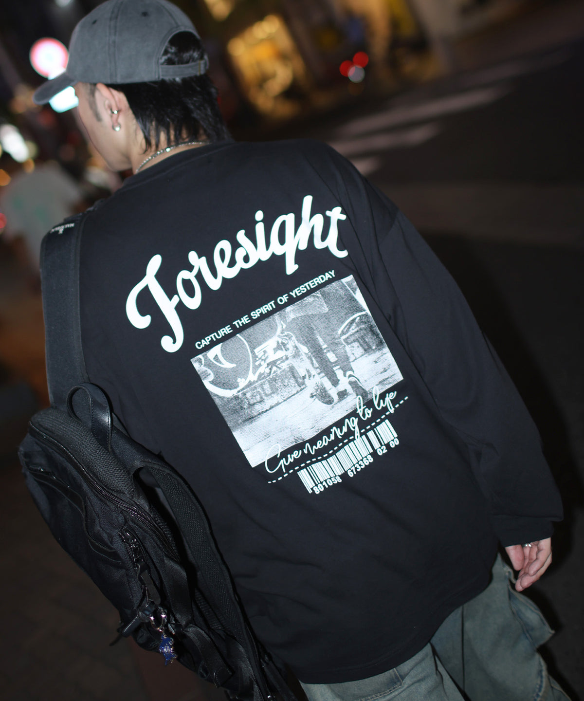 フォト ワンポイント刺繍 / バックプリント ビッグシルエットロンT