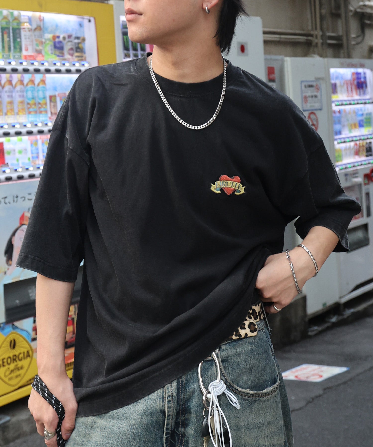 25SS【AIRWALK】ヴィンテージライク ハードグラフィック ボックスシルエット半袖Tシャツ