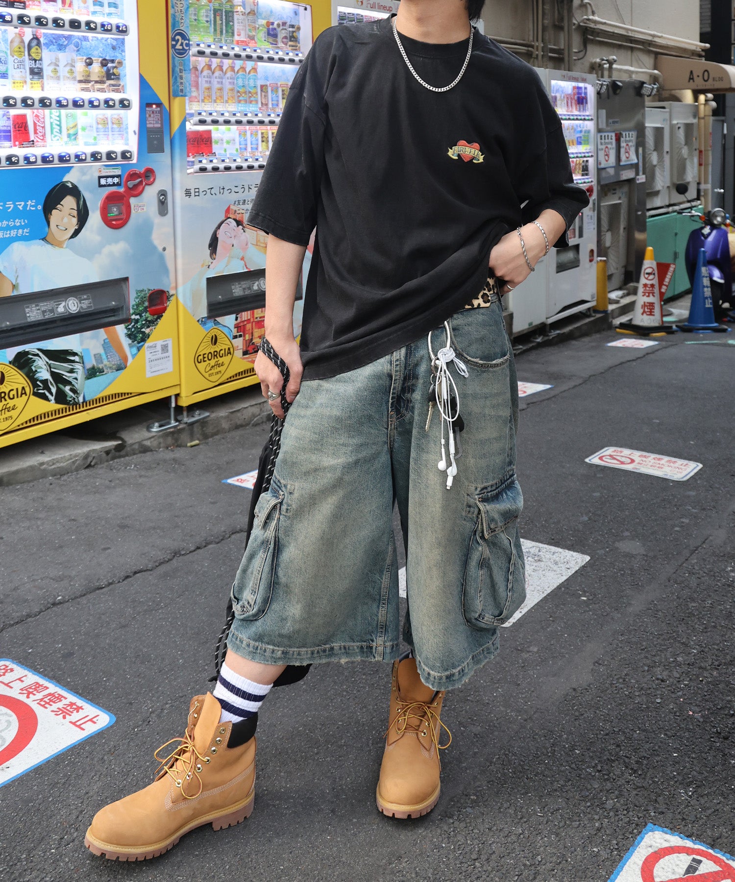 25SS【AIRWALK】ヴィンテージライク ハードグラフィック ボックスシルエット半袖Tシャツ