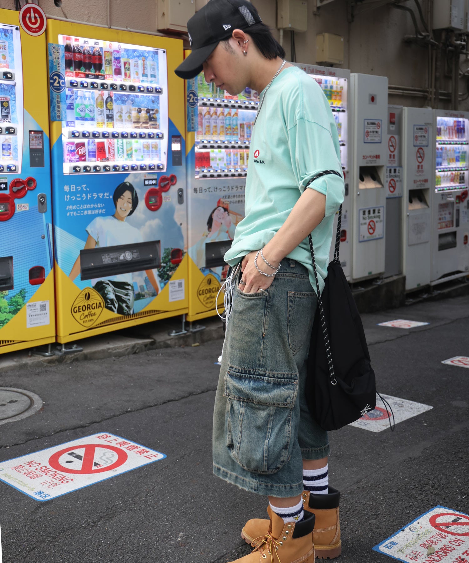 25SS【AIRWALK】ヴィンテージライク モンスターグラフィック ボックスシルエット半袖Tシャツ