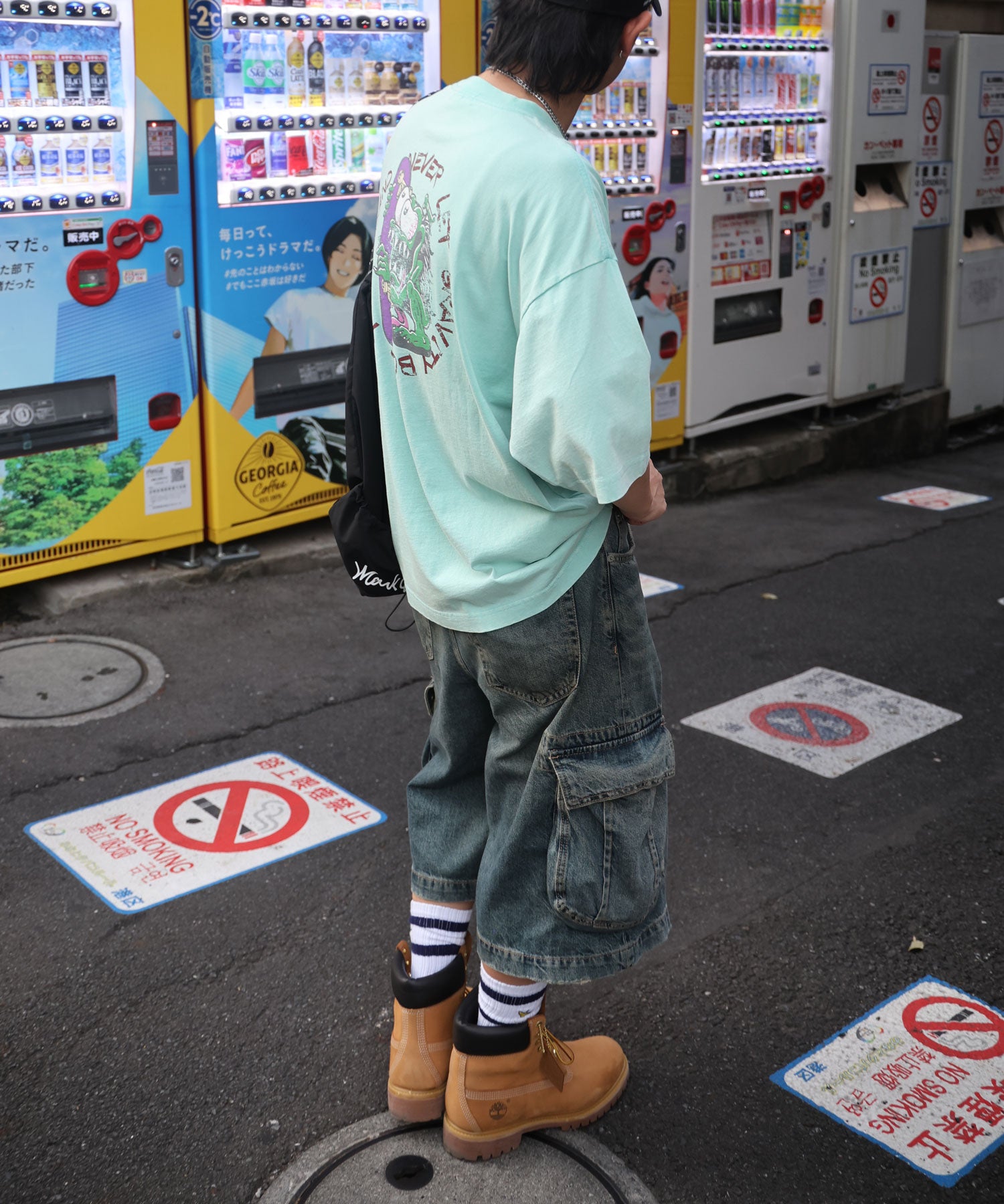 25SS【AIRWALK】ヴィンテージライク モンスターグラフィック ボックスシルエット半袖Tシャツ