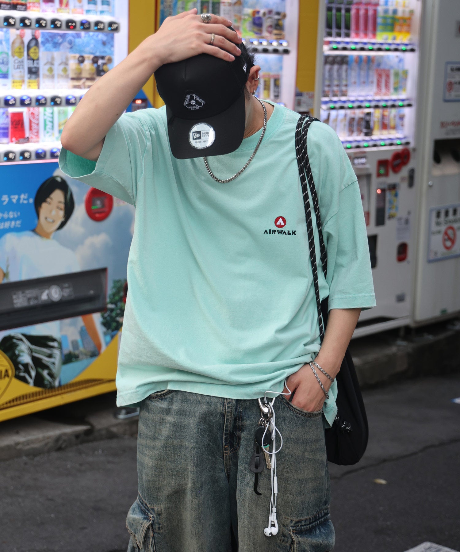 25SS【AIRWALK】ヴィンテージライク モンスターグラフィック ボックスシルエット半袖Tシャツ